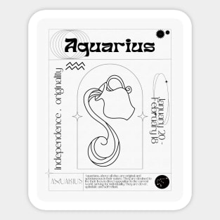 Aquarius Zodiac Sign Personality Card Sticker